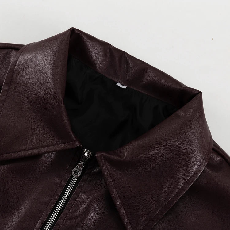 Burgundy Biker Jacket