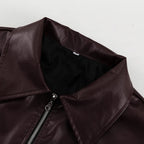 Burgundy Biker Jacket