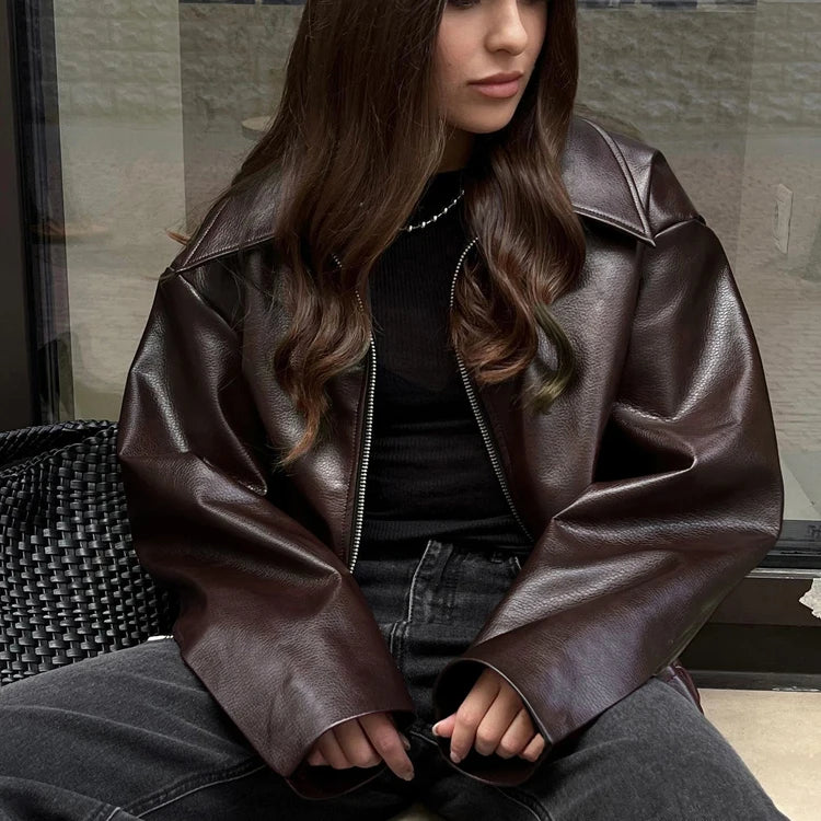 Burgundy Biker Jacket