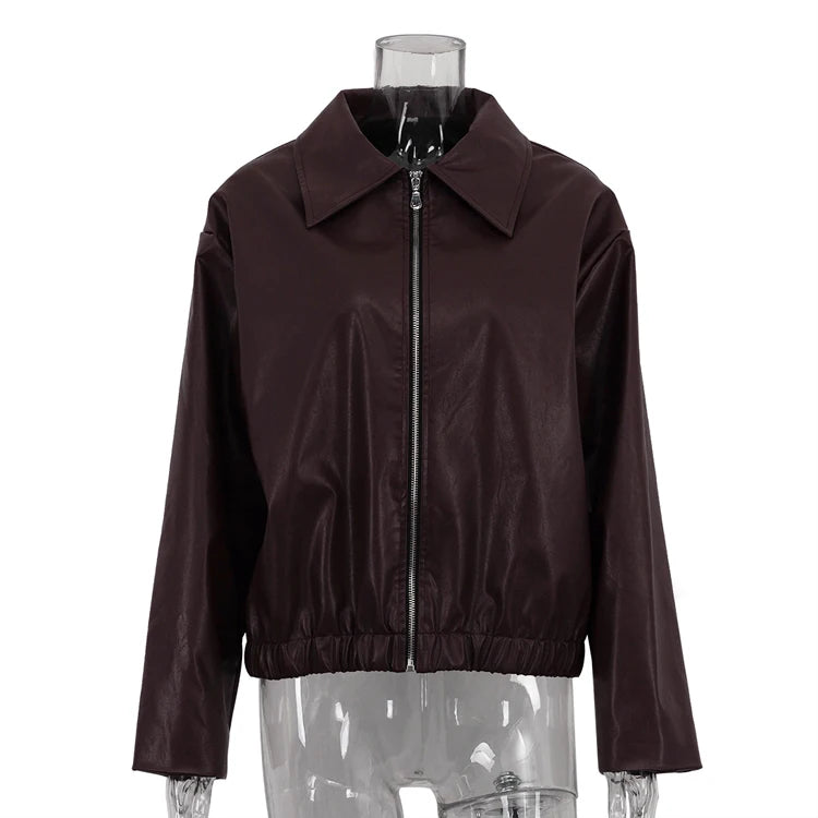 Burgundy Biker Jacket